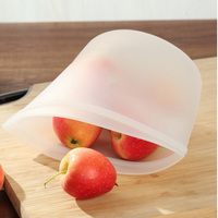 Silicone Food Storage Bag Reusable Stand Up Zip Bag Fresh-keeping Fruit Sealed Freezer Bag Leakproof Food Storage Bag Organizer