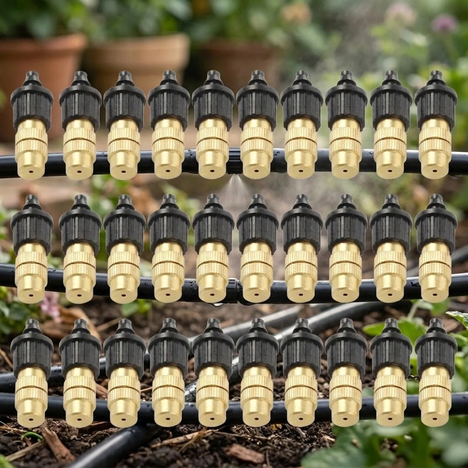 Greenhouse Humidification Spray Nozzles Copper Sprayer Garden Balcony Watering Brass Misting Nozzle Strong Greenhouse