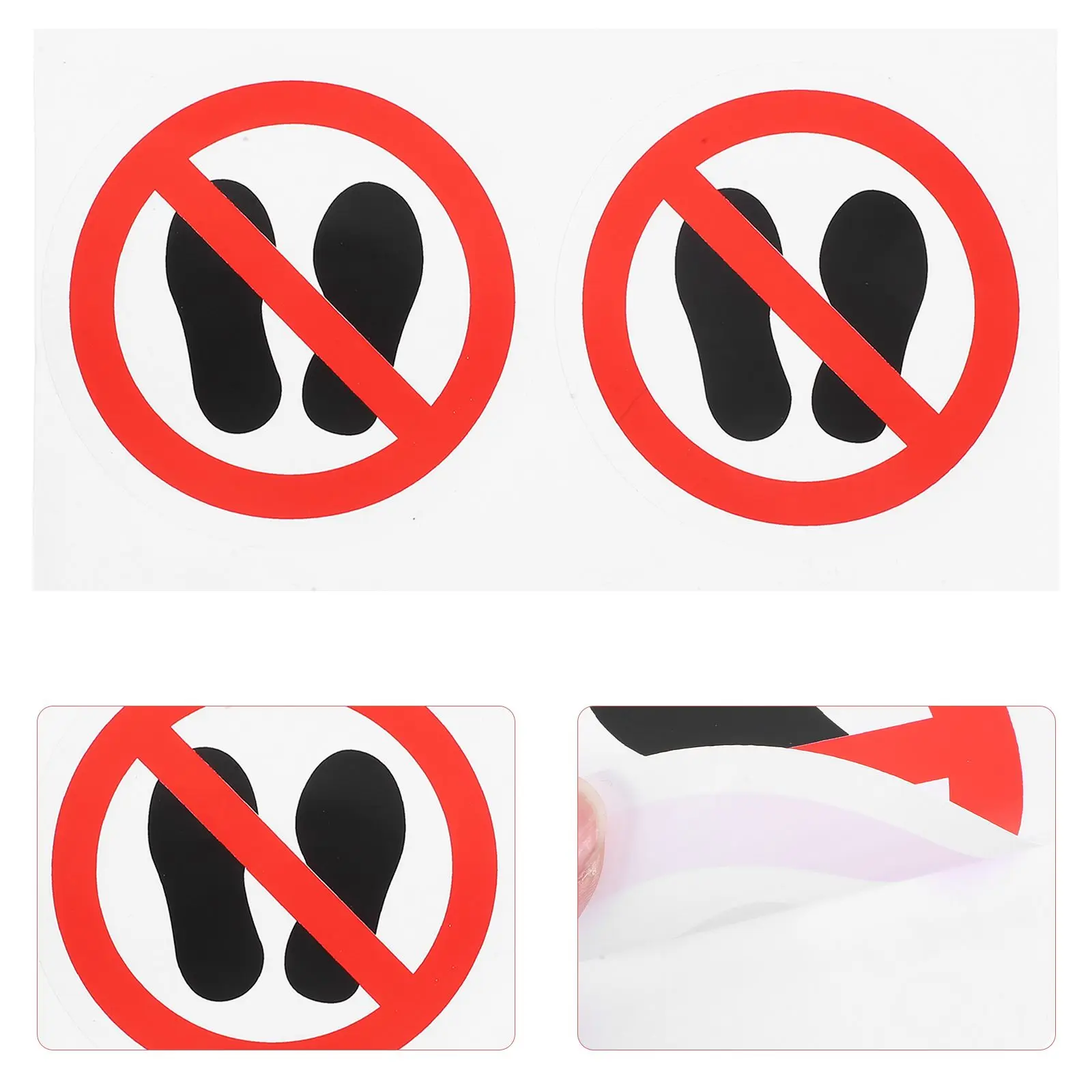  10 Pcs Warning Sign Stickers No Step Decals Stand Do Not Adhesive Label Cautionary Round