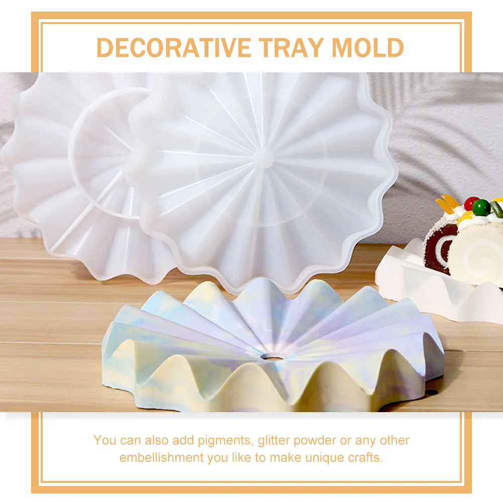 

Silicone Tray Mold for DIY Crafts White Snack Casting Serving Decorative Plate Storage Tray Making H made Projects