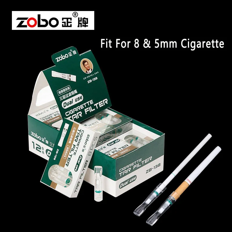 Zobo For 8mm 5mm Disposable Cigarette Filters Portable packaging women High Efficiency Reduce Tar Smoking filter Men Smoke gift