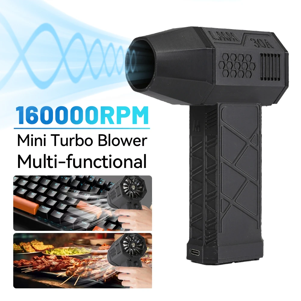 160000RPM Mini Turbo Blower 160000RPM Powerful Snow Blower High-speed Dust Fan Mini Turbo Jet Fan Handheld Brushless Car Dryer