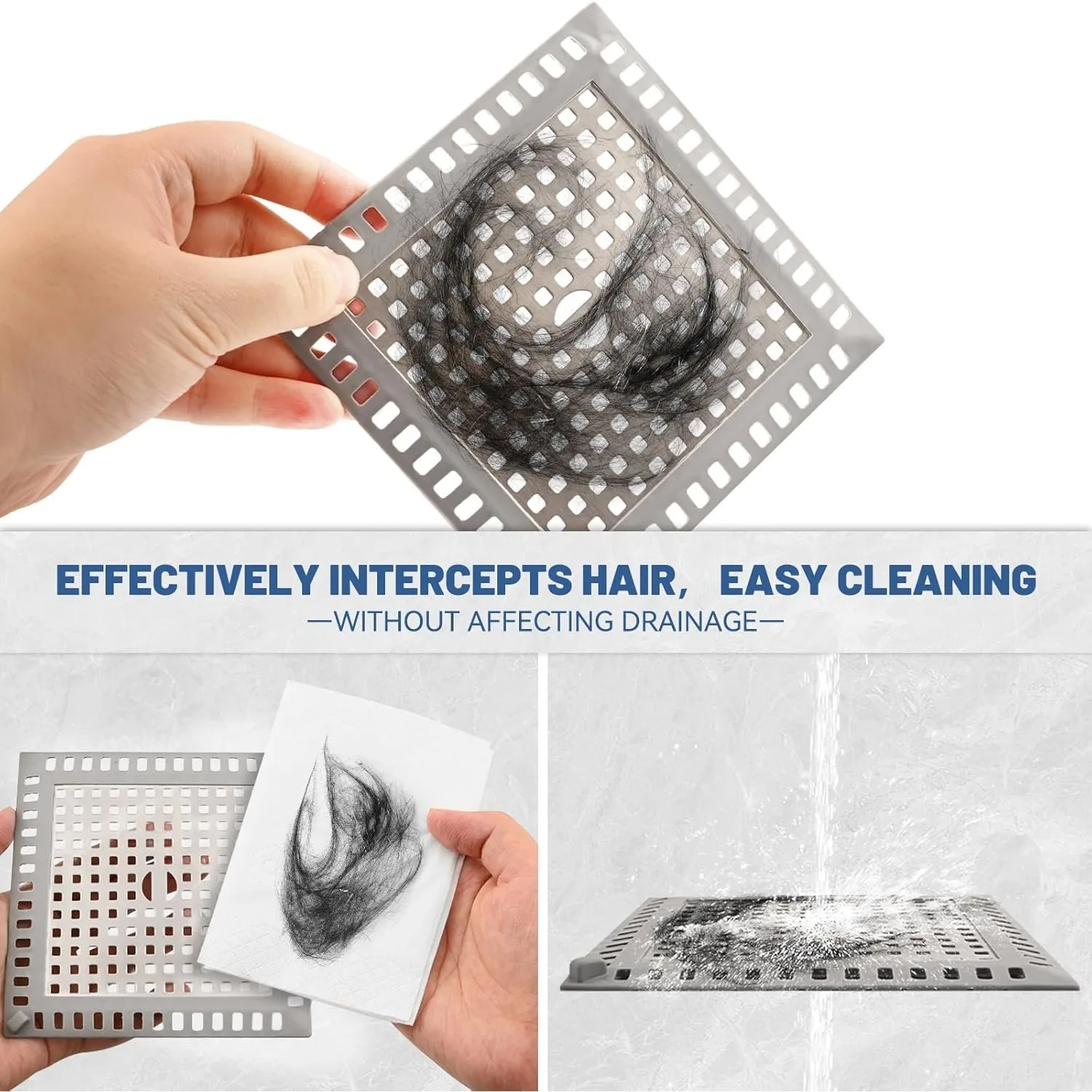2pc Shower Drain Hair Catcher Bathroom Stainless Steel Sink Drain Cover Plate Filter Toilet Anti-Clogging Garbage Hair Filter