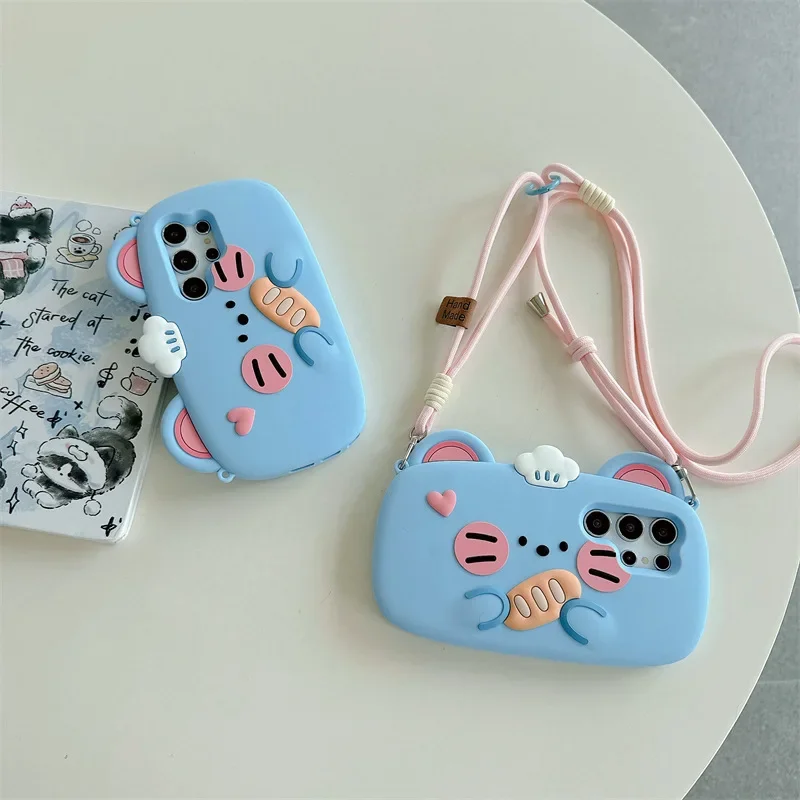 

Cute Cartoon Mouse Silicone Case for Samsung Galaxy S23 S23+ S23Ultra S24 S24Plus S24Ultra Cover Protective Shell