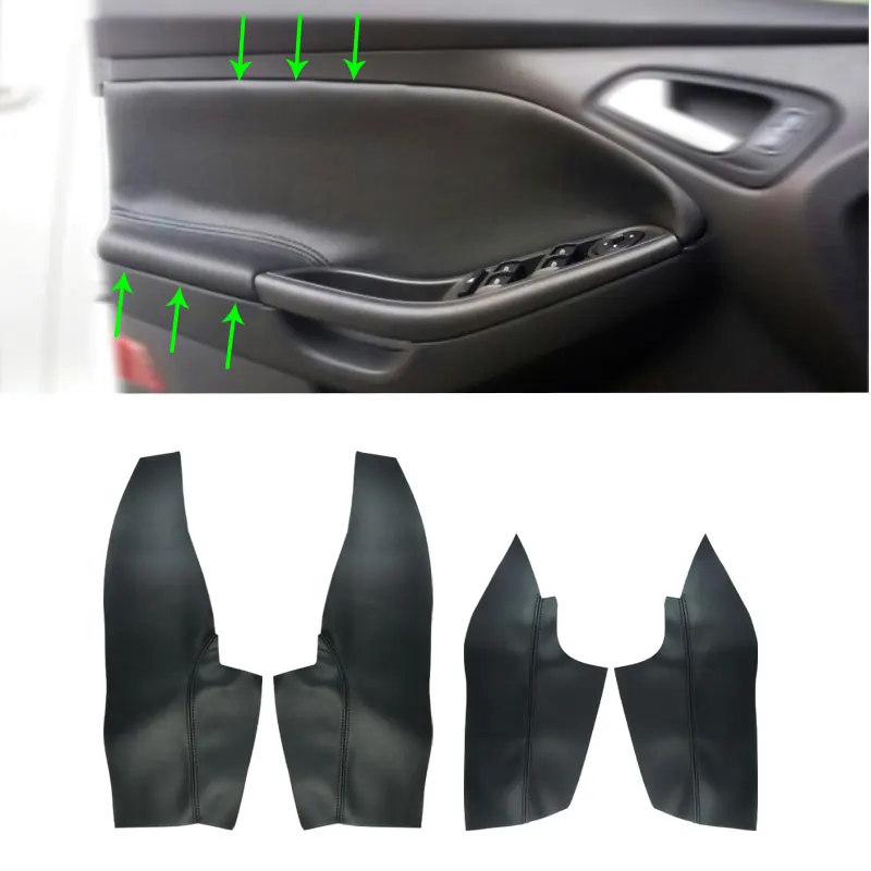 Soft Microfiber Leather Door Panel Cover For Ford Focus 2014 2015 2016 2017 2018 Car Interior Door Panel Armrest Cover Skin Trim