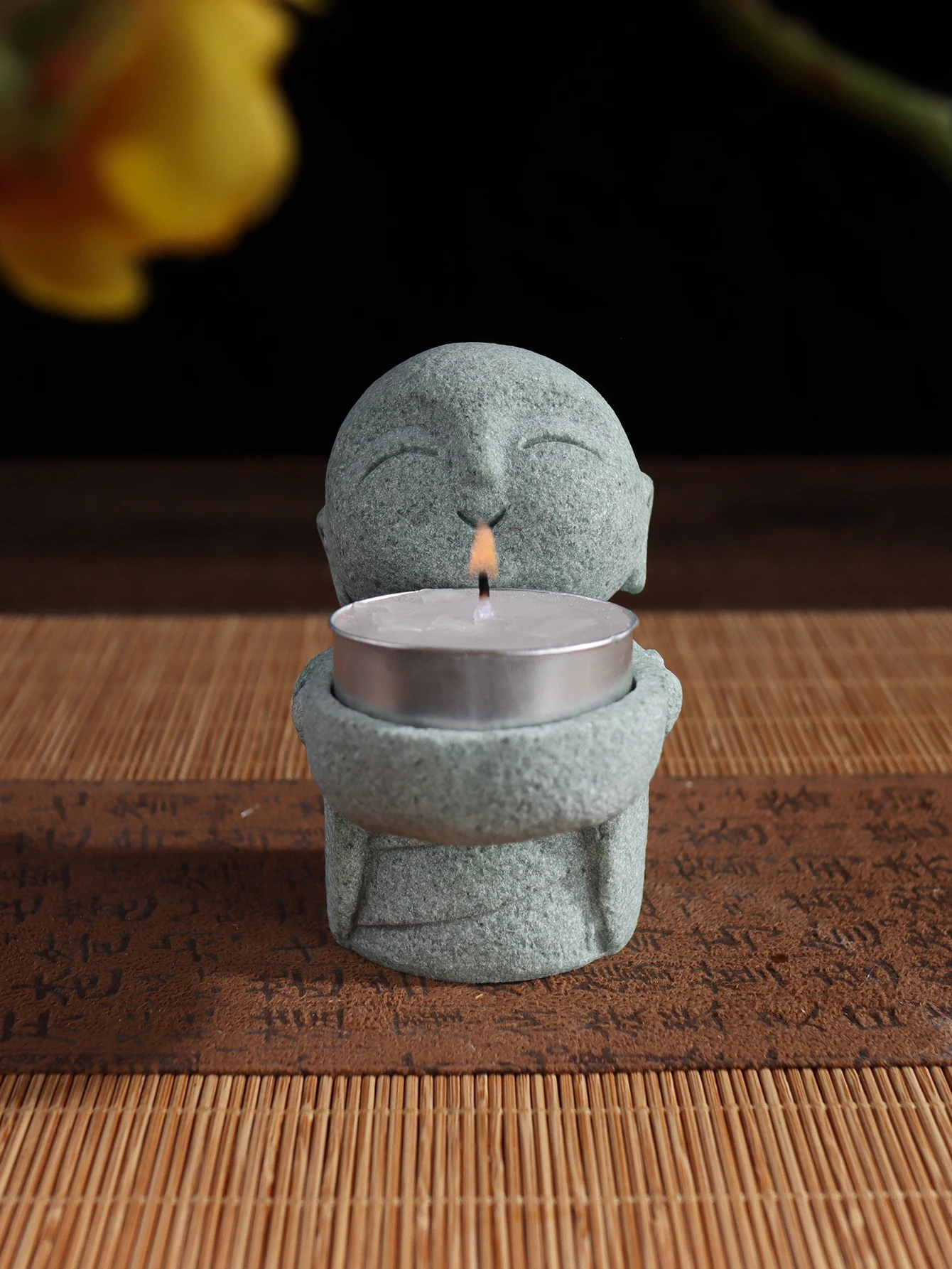 Little Monk Candle Holder Base, Retro Candle Holder Craft, Home Decor Item, Dining Table, Bedroom