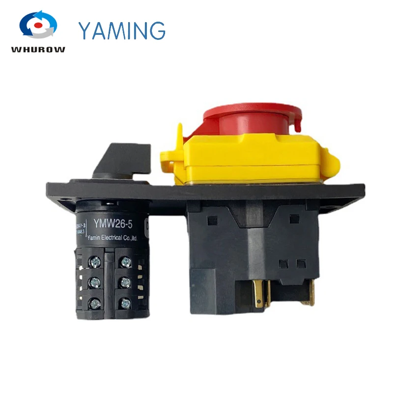 Electromagnetic Switch 400V 7 Pins Rotary Combined With Protection Cover Lock Waterproof Reset Push Button YCZ4-C