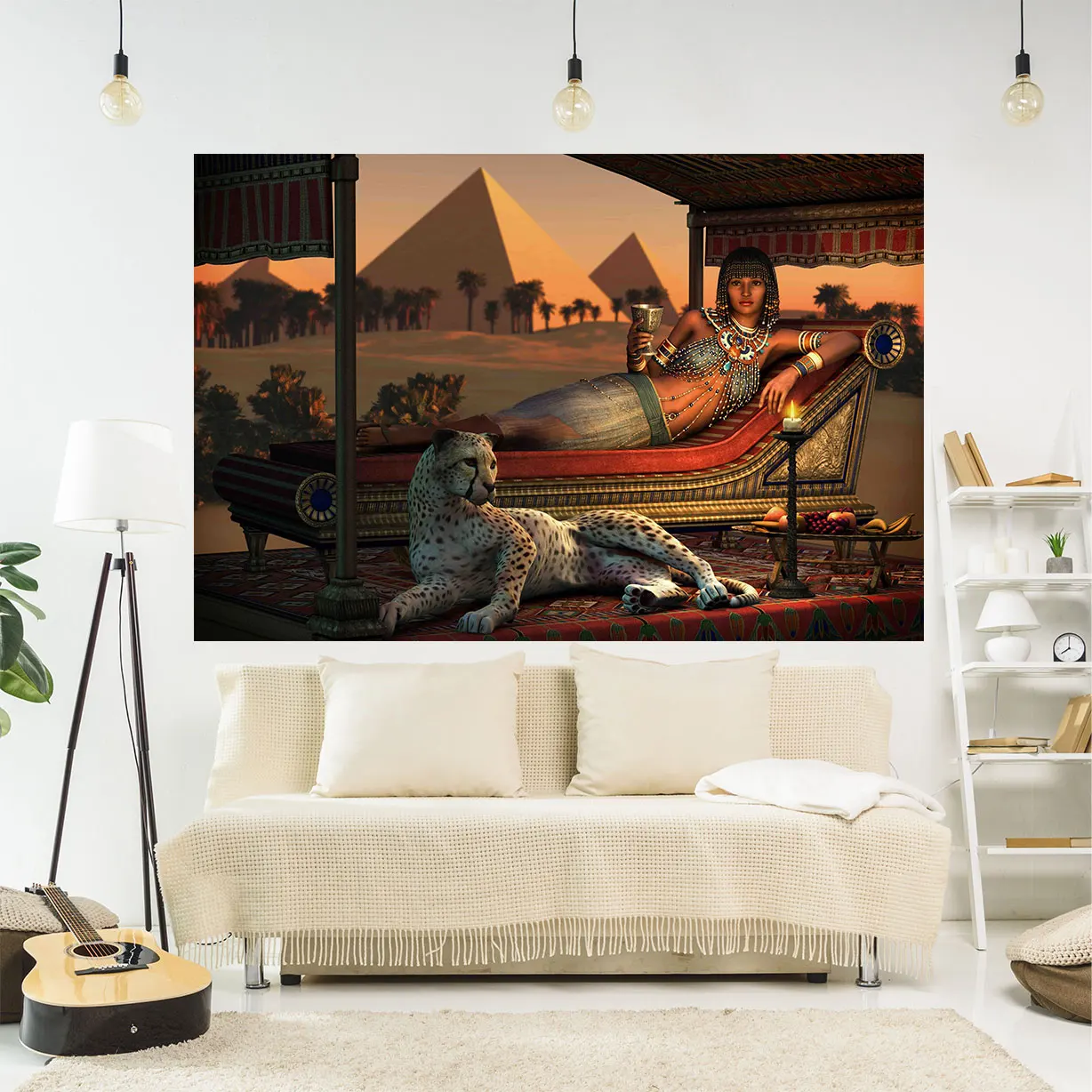 

С изображением египетской Клеопатры королевская культура, Гобеленовая ткань, настенные ковры, листы, Декор для дома в стиле хиппи