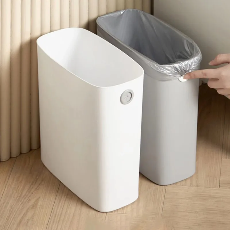 Garbage Bin Small Trash Can PP  Plastic Wastebasket Slim Open Top Garbage Container Bin for Bathroom  Bedroom Kitchen