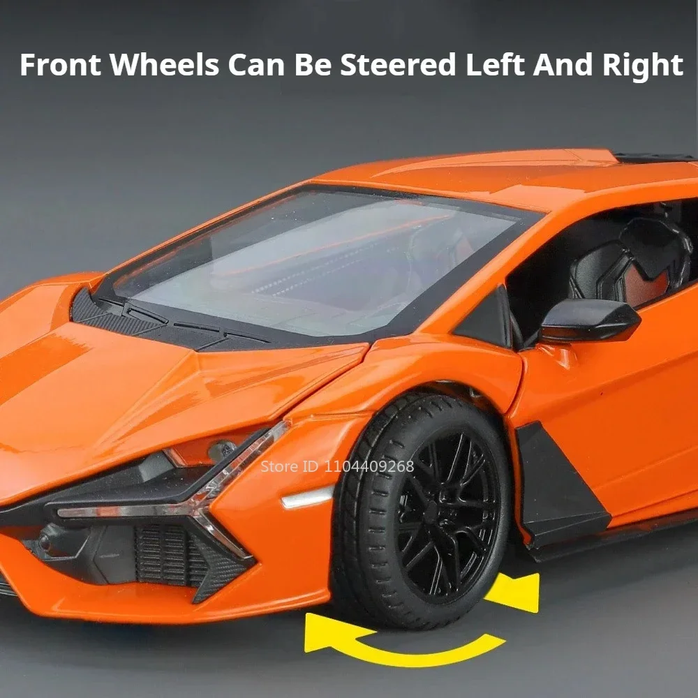 Maßstab 1:24 Lambor Revuelto SCV12 Sportwagen Spielzeugmodell Musik Licht Supercar Scherentüren geöffnet Fahrzeugmodelle Sammlung Geschenke