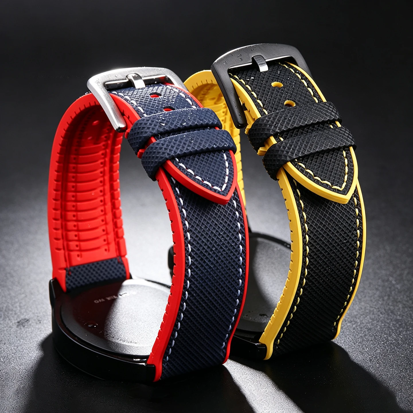 20/21/22/23/24mm Nylon Rubber Sport Watch Strap For TAG Heuer Formula 1 F1 Bull Style Aquaracer Carrera Replacement Wristband