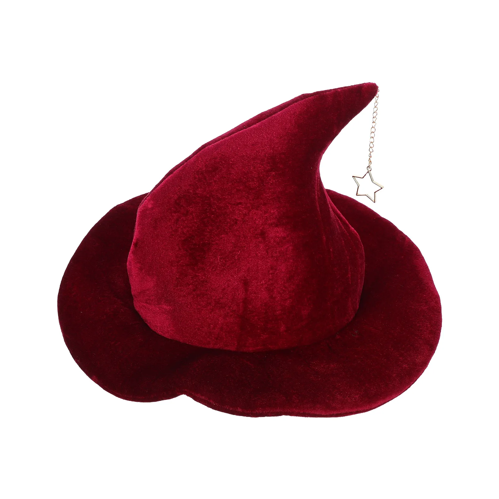 

Star Pendant Witch Hat for Women Halloween Cosplay Party Wizard Hat Adult Costume Accessories Soft Comfortable Decorations