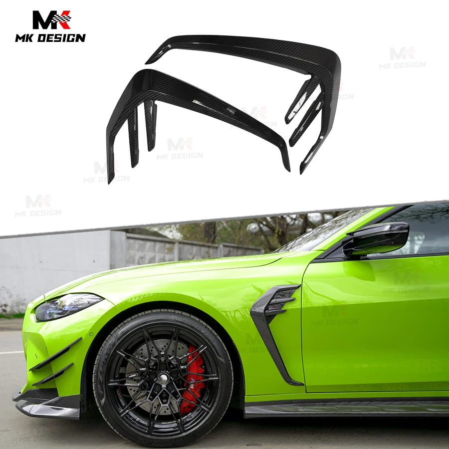 

Dry Carbon Fiber Side Fender Trim Cover for BMW G80 G81 G82 G83 M3 M4 2021-IN Side Air Intake Vents Cover Trim Splitters