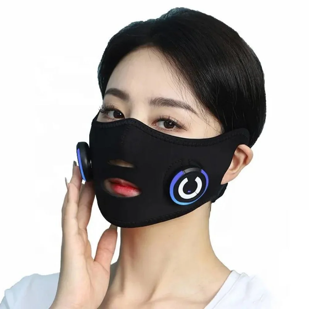 EMS جهاز تجميل لشد الوجه والتخسيس وشحن USB قناع الوجه على شكل حرف V لتدليك تشكيل الوجه والعناية بالبشرة للجنسين #1