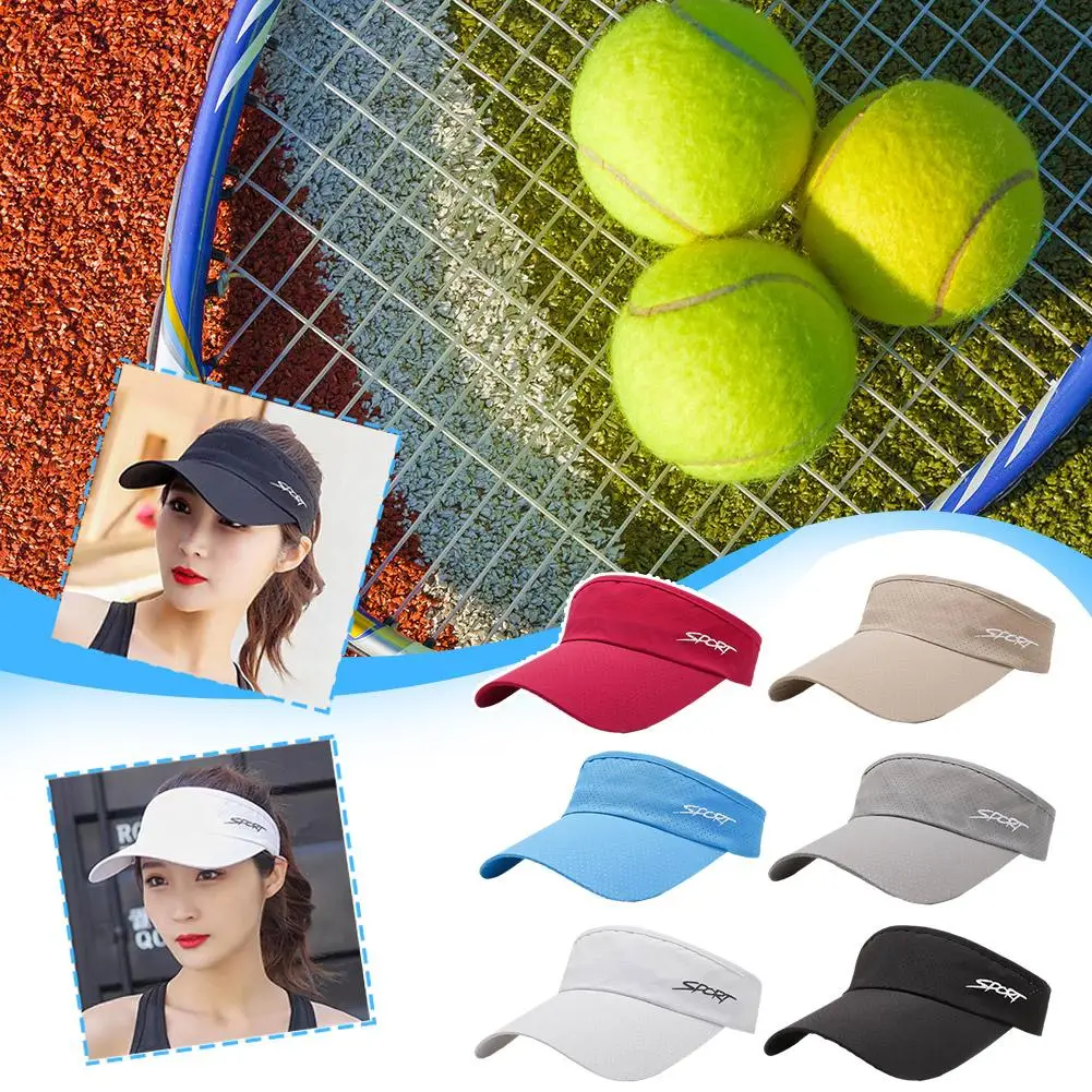 1 Pc Adjustable Universal Solid Color Sun Visor Sport Cap Summer Hat Empty Color Tennis Top Hat Sun Solid Breathable Golf B4F9