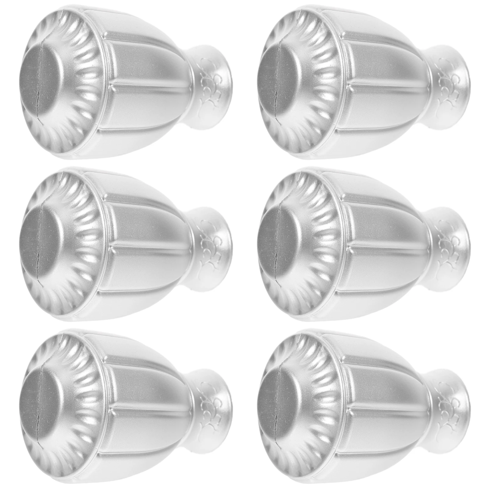 

6pcs Curtain Rod Decorative Head Finial Silver Cap Living Room Ornament Durable Roman Rod End Plugs Accessories Hardware