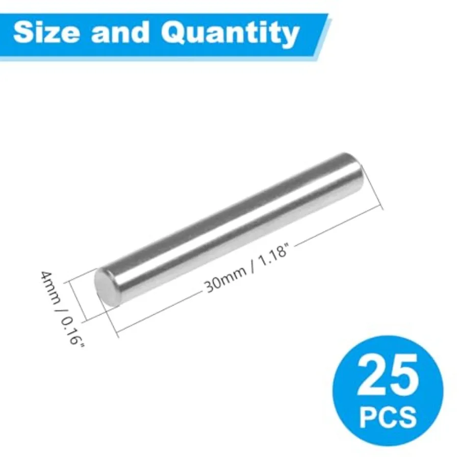 25 Pcs Shelves Dowel Pin, 304 Stainless Steel Dowel Pin, Shelf Support Pegs Pin Metal Bookshelf Pegs Support for Cabinet Furnit