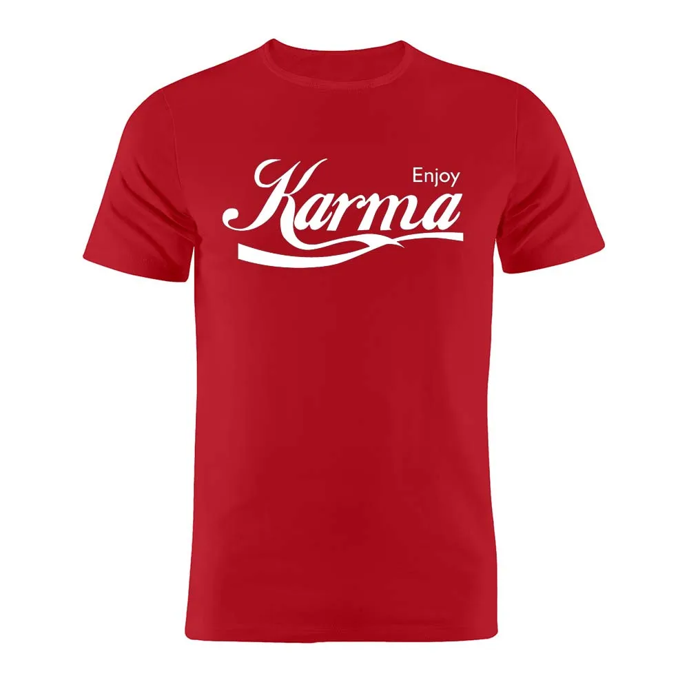 100% Cotton T Shirt Enjoy Karma Parody Funny Sarcasm Artwork Gift Tee