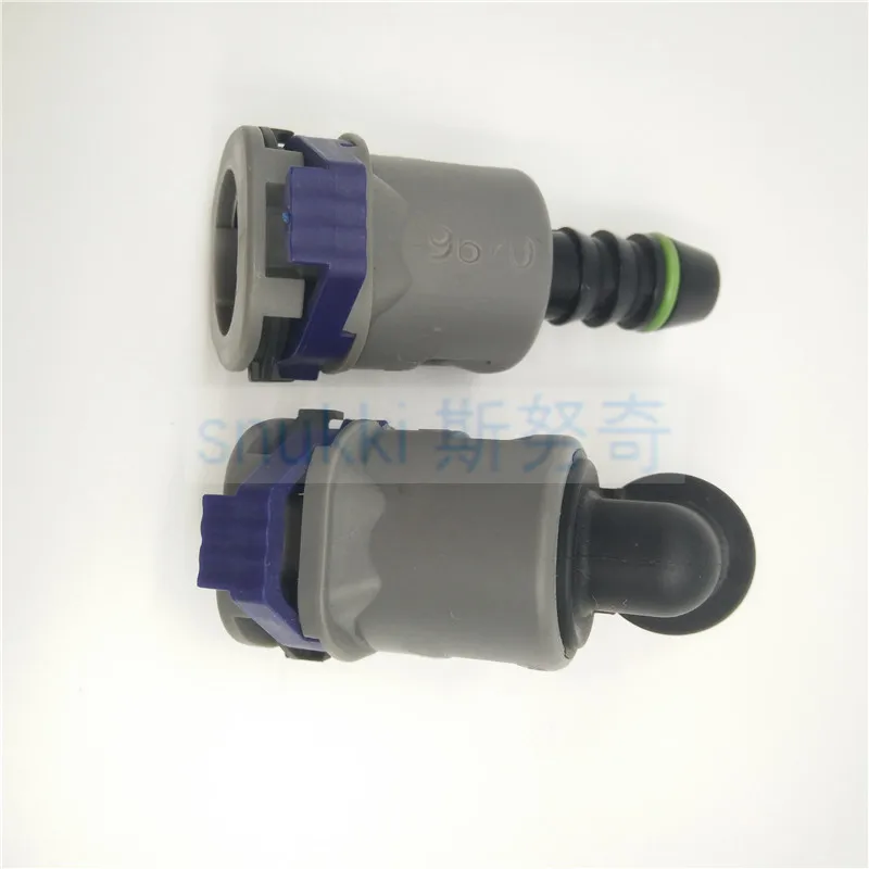 9.49 ID8 3/8 SAE fuel line quick connector plastic sraight female connector with double V clip auto parts for car 2pcs a lot