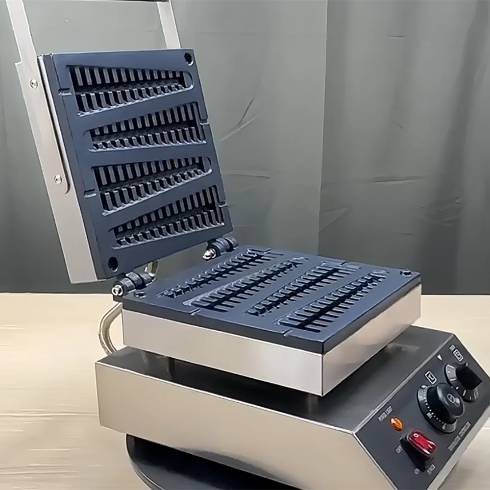 Máquina para hacer gofres comercial, sartén para gofres de acero inoxidable, máquina para hacer gofres Lolly