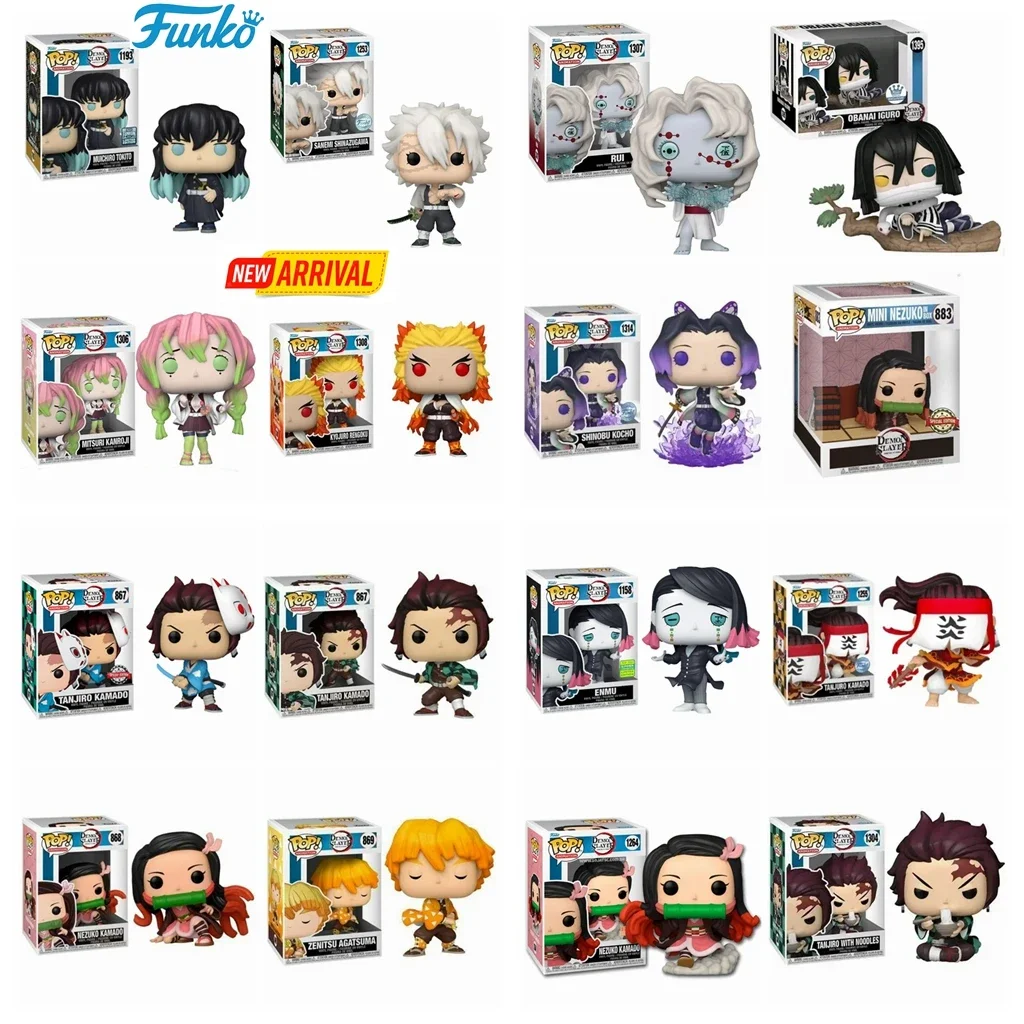 FUNKO POP 25 Styles Demon Slayer ENMU 1158# KANROJI 1306# IGURO 1395# NEZUKO 883# 1264# KAMADO 873# 868# Vinyl Figure Model Toys