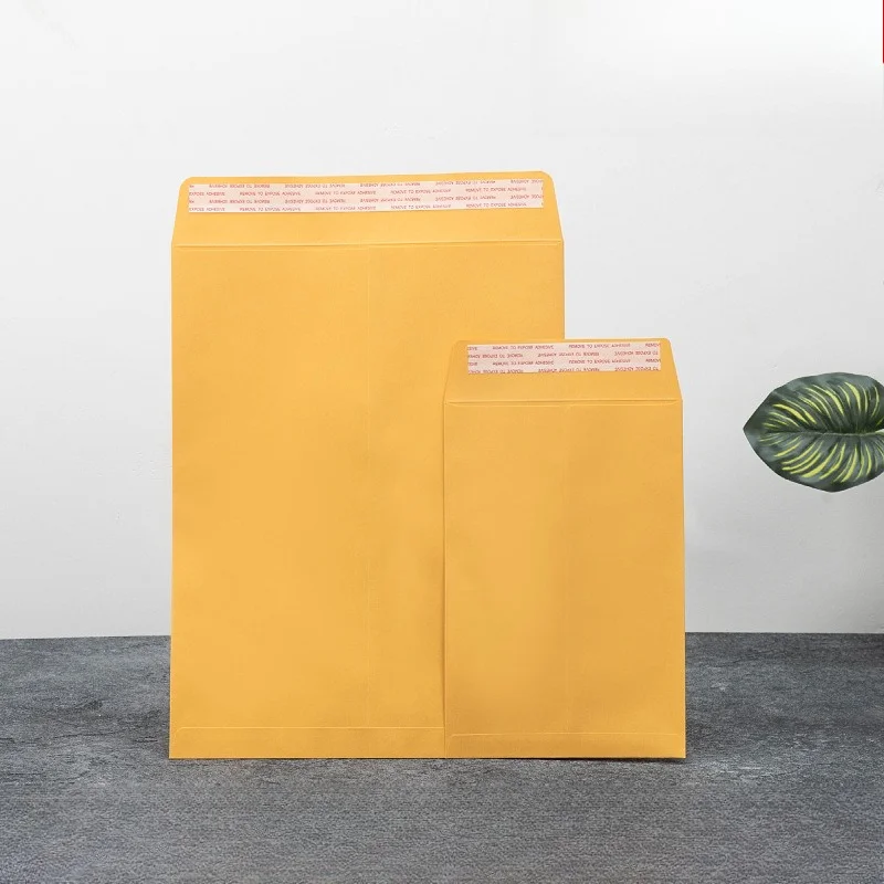 Eco Friendly Golden Kraft Paper Catalog Mailing Envelope Release Glue Self Adhesive A4 Manila Envelope  Mailing Envelope
