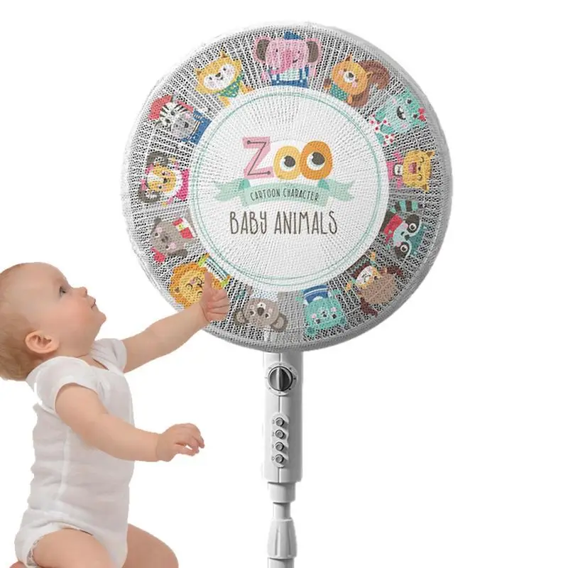 Fan Cover For Kids Cartoon Dustproof Fan Mesh Cover Protection Cover For Floor Fan Children Finger Safety Protection Net Cover
