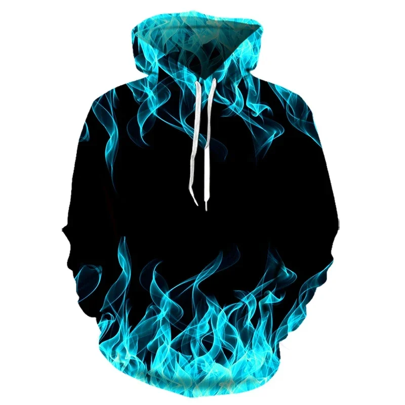 Sweat à capuche flamme colorée pour hommes et femmes, pull imprimé feu numérique 3D, impression 3D, décontracté, drôle, unisexe, couple, sport, PVD, automne