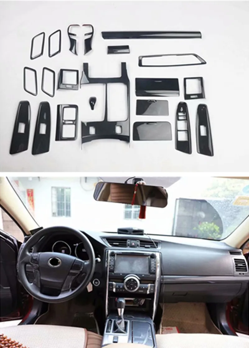1lot Car stickers ABS carbon fiber grain inside decoration cover for 2010-2016 Toyota REIZ