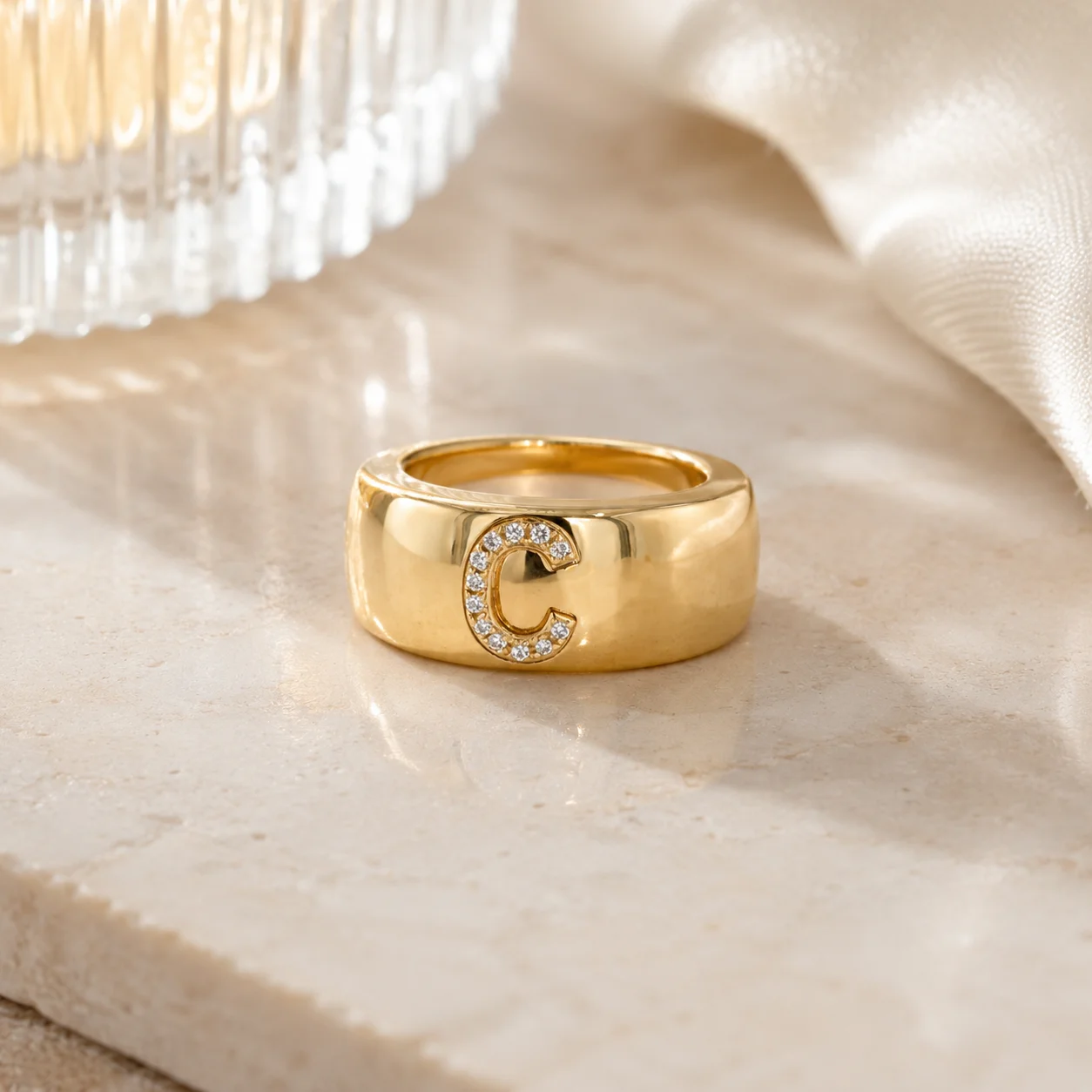 Custom Zircon Initial Letter Ring Oura Ring 5 or 4 Cover Jewelry Ring Cover Smart Ring Accessories Gift for Women Wife Gifts