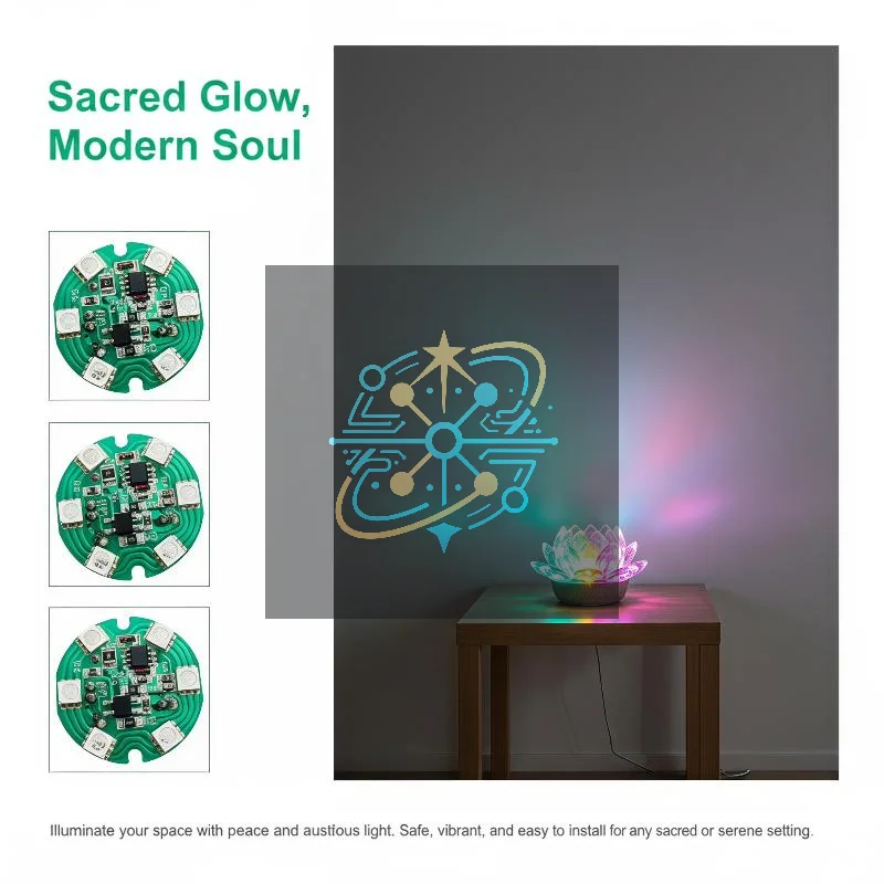 6 Beads 220V LED Lotus Night Light Color Changing Decorative Lamp for Bedroom Meditation Spa Use
