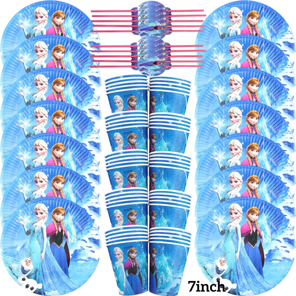 لوازم الحفلات ذات الطابع المجمد، أدوات المائدة الشتوية، أكواب ورقية، لوحة المناديل، لافتة إلسا وآنا، زينة عيد الميلاد وأعياد الميلاد #2