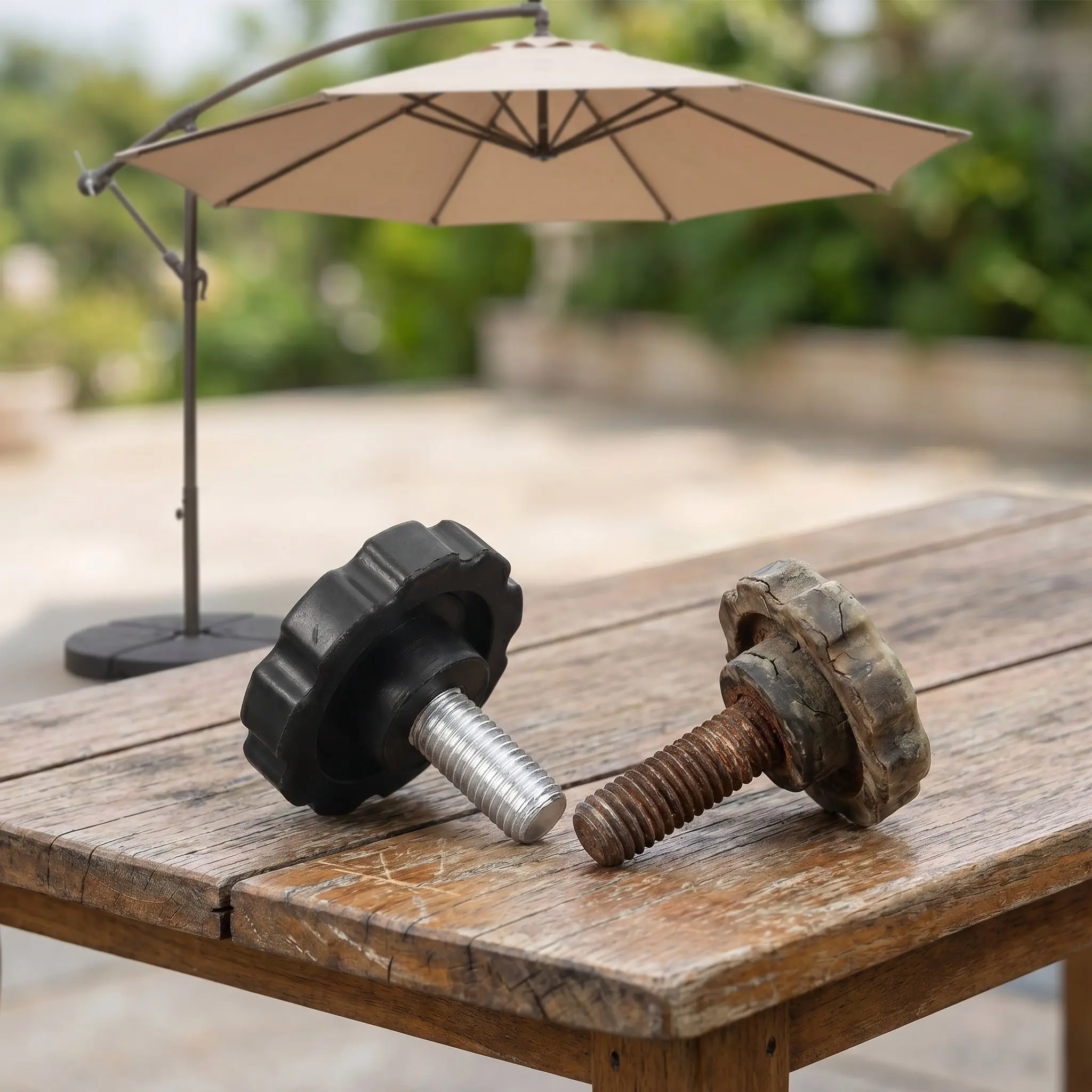 5Pcs M8 Thread Star Knob Replacement Screws Hand Tightening Screw Patio Umbrella Base Repair Outdoor Umbrella Stand Accessories