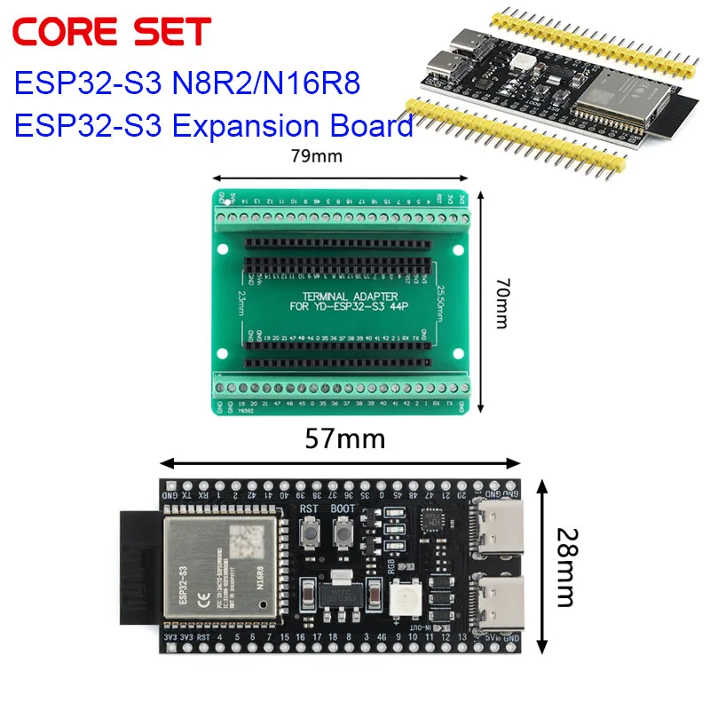 ESP32-S3 Development Board Expansion Adapter Kit 2.4G Wifi BT Bluetooth Wireless Module ESP32 S3 N8R2 N16R8 44Pin Type-C IoT