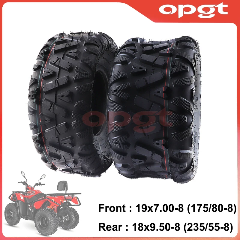 8 Inch Off-road Tubeless Tires  Front 19x7.00-8 And Rear 18x9.50-8 Vacuum Tyre For ATV UTV Quad Go Kart Buggy Utility Cart Parts