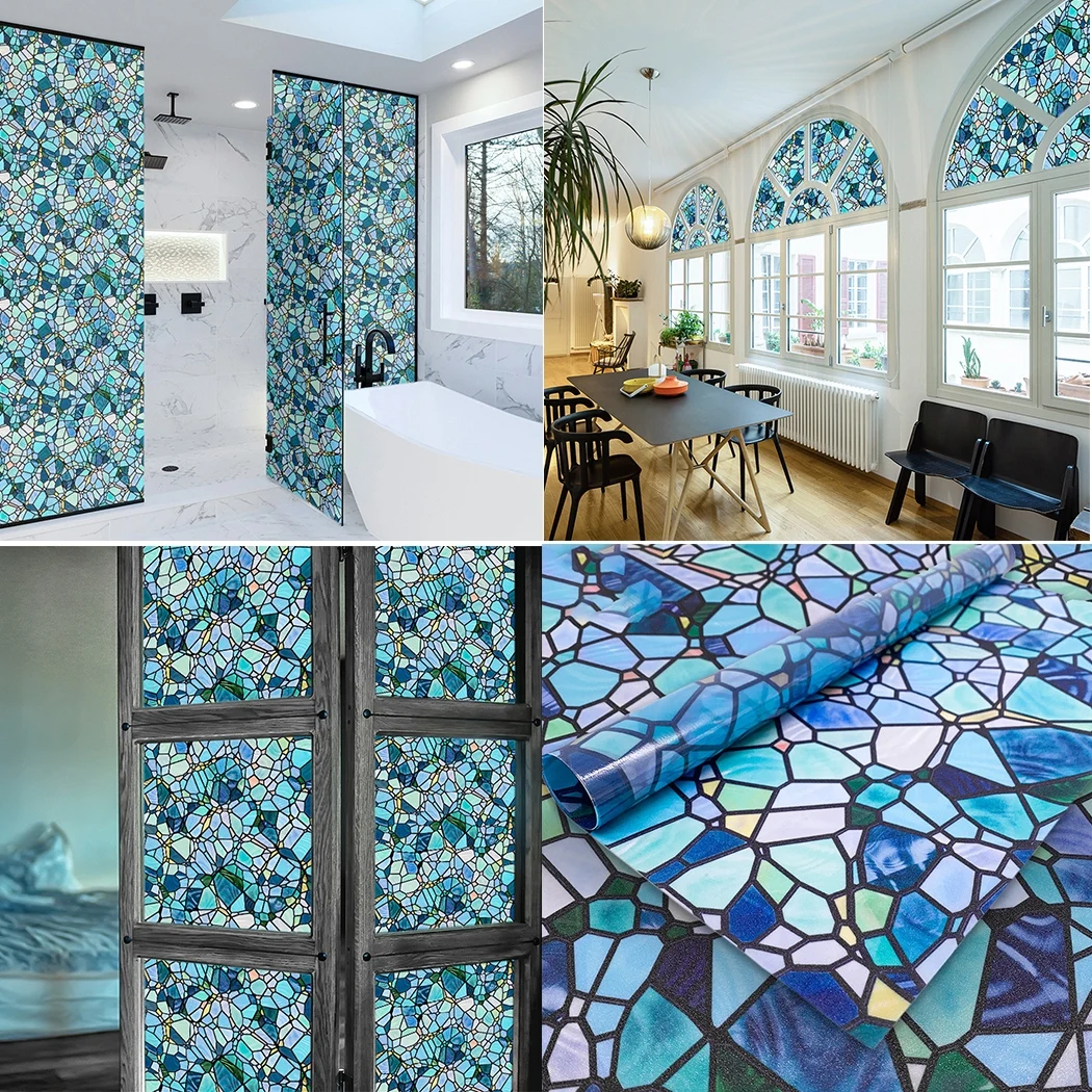 45x100cm Glass Casement Door Decoration Film Waterproof 3D Decorative Antistatic Film DIY Glass Window Privacy Decal Sticker