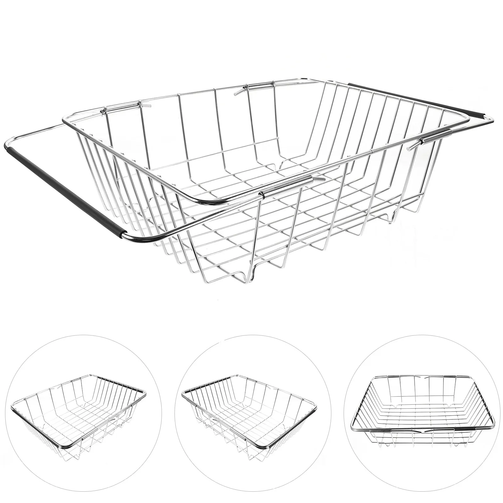

Kitchen Sink Cutlery Drainer Rack Stainless Steel Wear-Resistant Dish Drying Rack Large Capacity Sink Strainer Basket