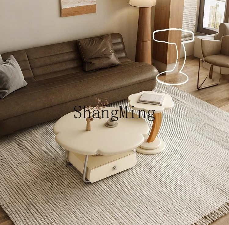 SM coffee table living room home flower creative cream modern simple storage small tea table