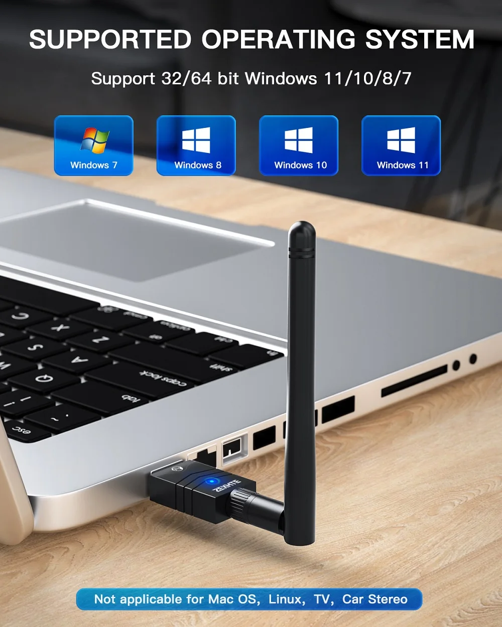 Zexmte 100M Bluetooth Adapter 5.1 dla Windows 11/10/8 USB Bluetooth 5.0 odbiornik odbiornik nadajnik do głośnika mysz muzyka 2 szt