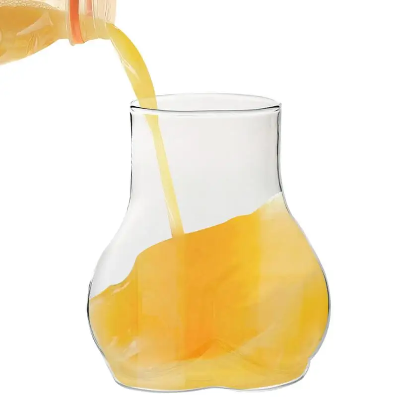 

Funny Sexy Butt Glass 450ml Juice Milk Tea Cup Transparent Coffee Cup Borosilicate Glass Creative Butt Cup Kitchen accessories