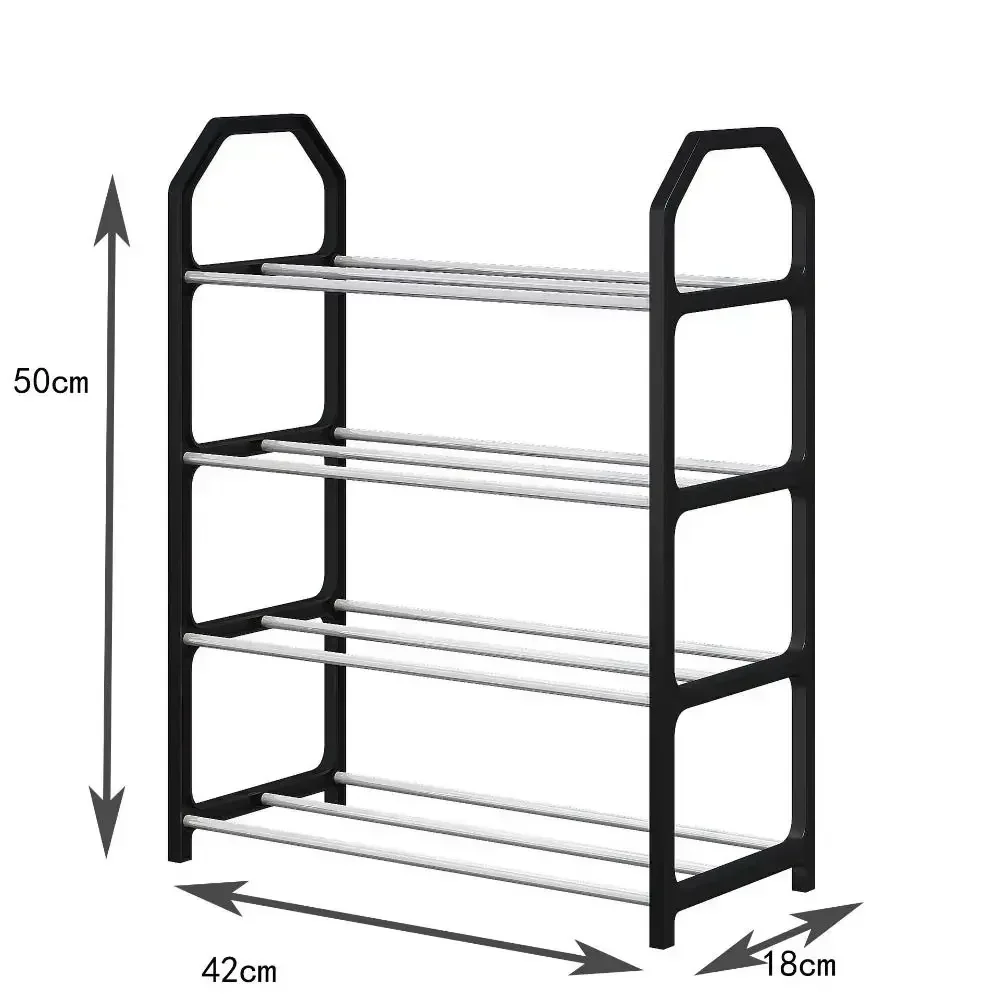 Simple Shoe Rack Stainless Steel Elevated Design Shoe Rack Trapezoidal Living Room Space Saving Shoes Organizer Stand Holder image 6