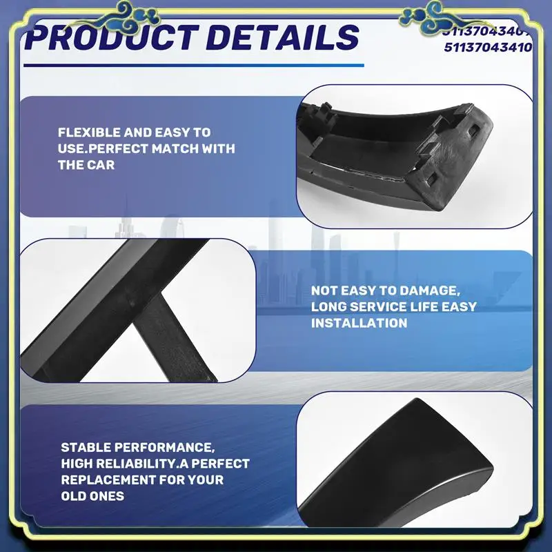 AU16-Car Front Under Headlight Molding Cover Trim Fit For -BMW E46 330I 330Xi 325I 325Xi 2001 - 2005 51137043409 51137043410