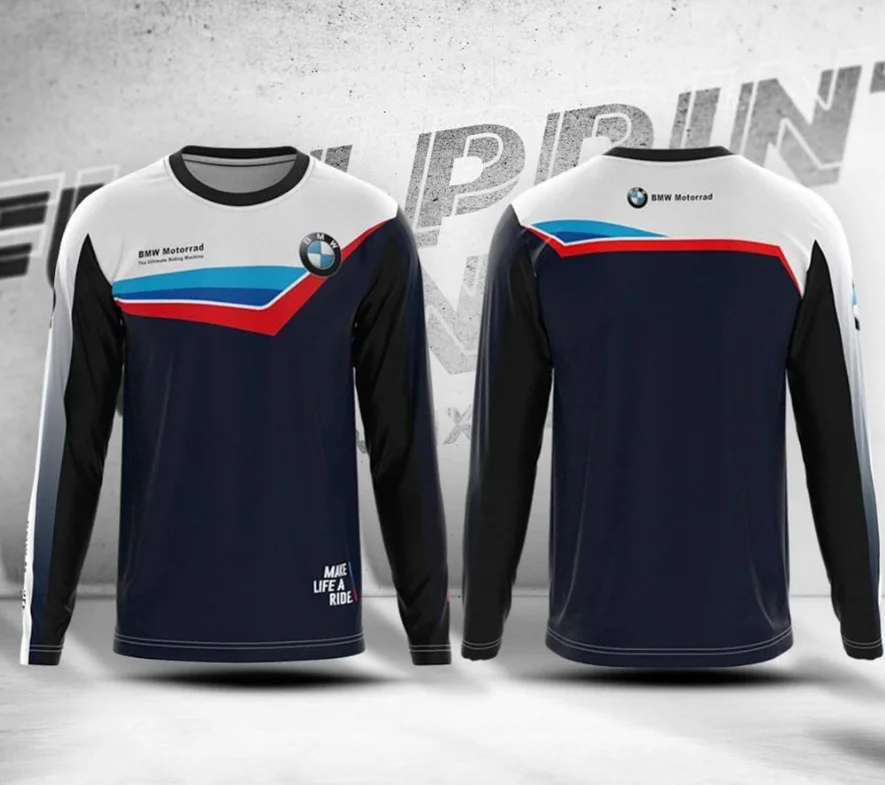 

Лето 2022, мужская быстросохнущая футболка с длинным рукавом для мотоцикла BMW, велосипедный костюм, гоночный костюм с коротким рукавом, повседневная дышащая мода