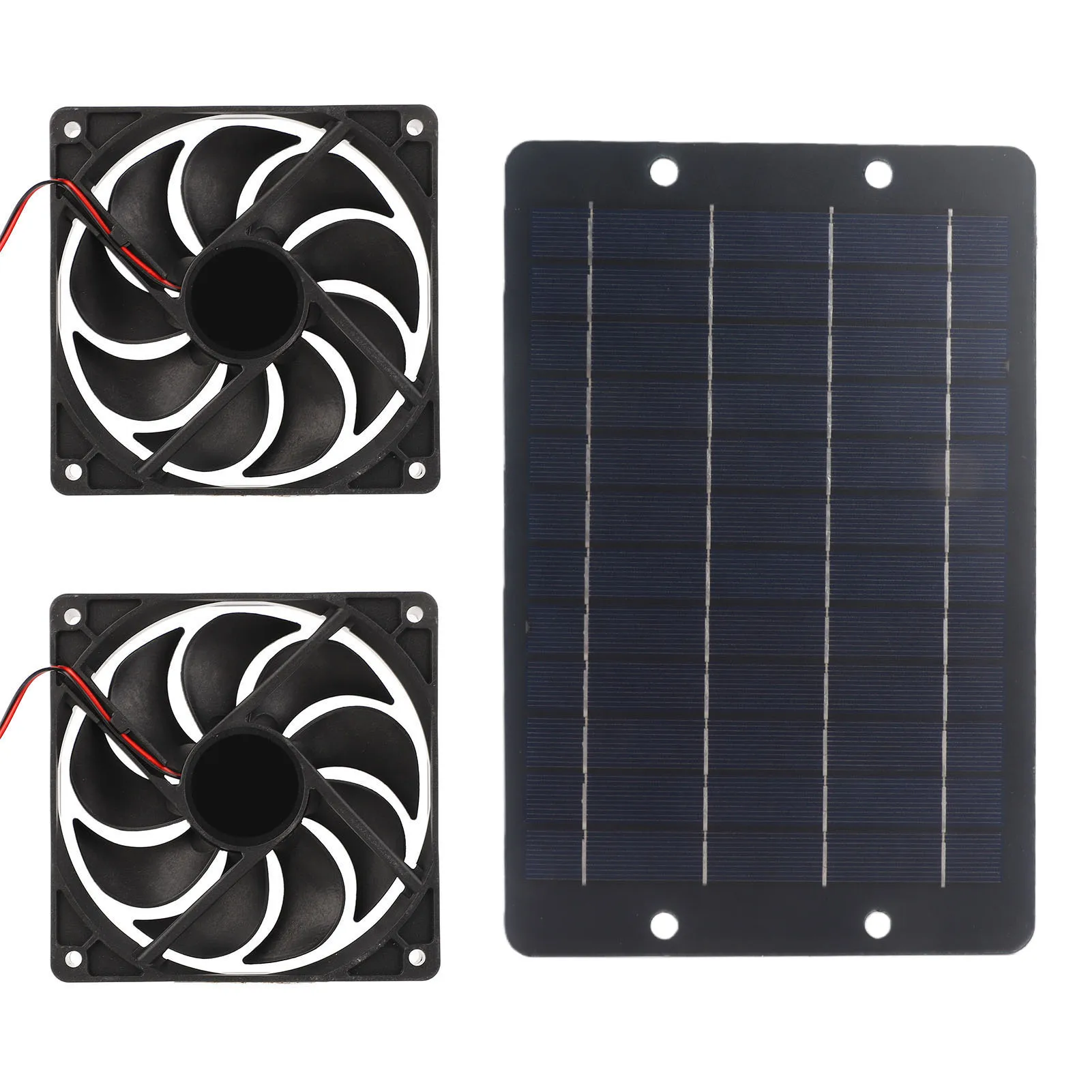 Waterproof Solar Panel Powered Dual Fan 10W 12V 2A Outdoor Portable For Chicken House Greenhouse RV Car dog house