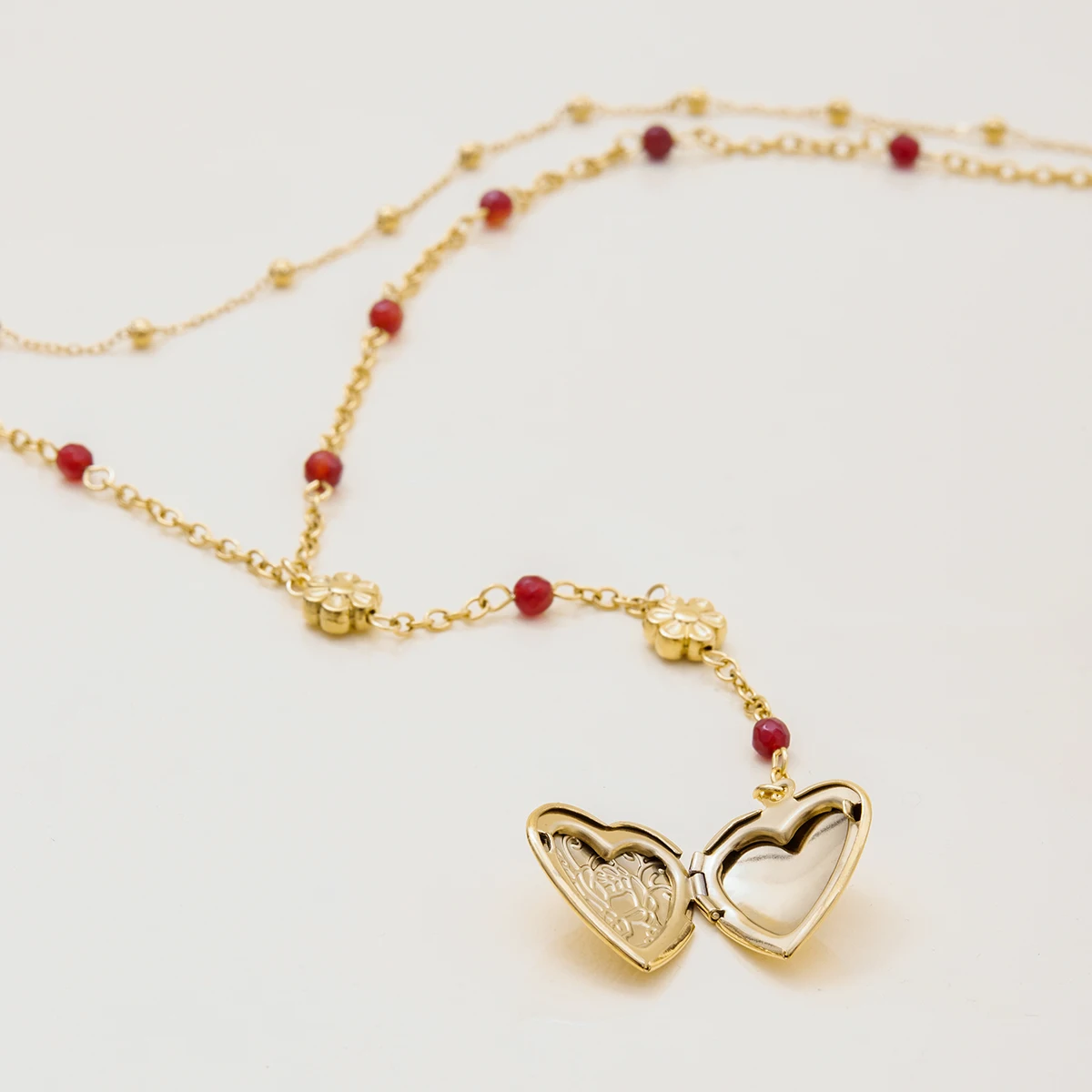 Uworld Fashion طبقات مزدوجة تصميم الحب القلب قلادة قلادة الفولاذ المقاوم للصدأ DIY الحب مربع عقد للسيدات لملابس الحفلات #3