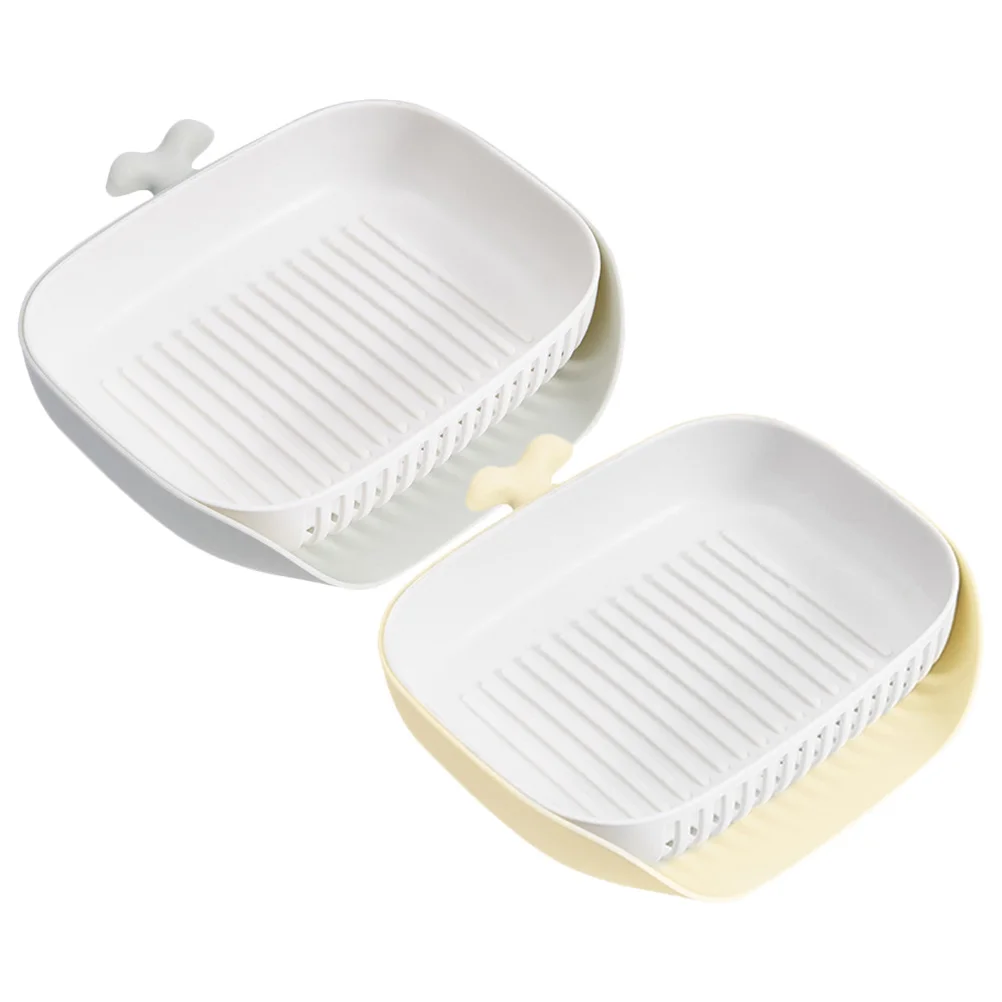 

2pcs Whale Shaped Dish Plastic Self Draining Holder For Bathroom Kitchen Hotel Bar Soap Tray Bar Soap Container