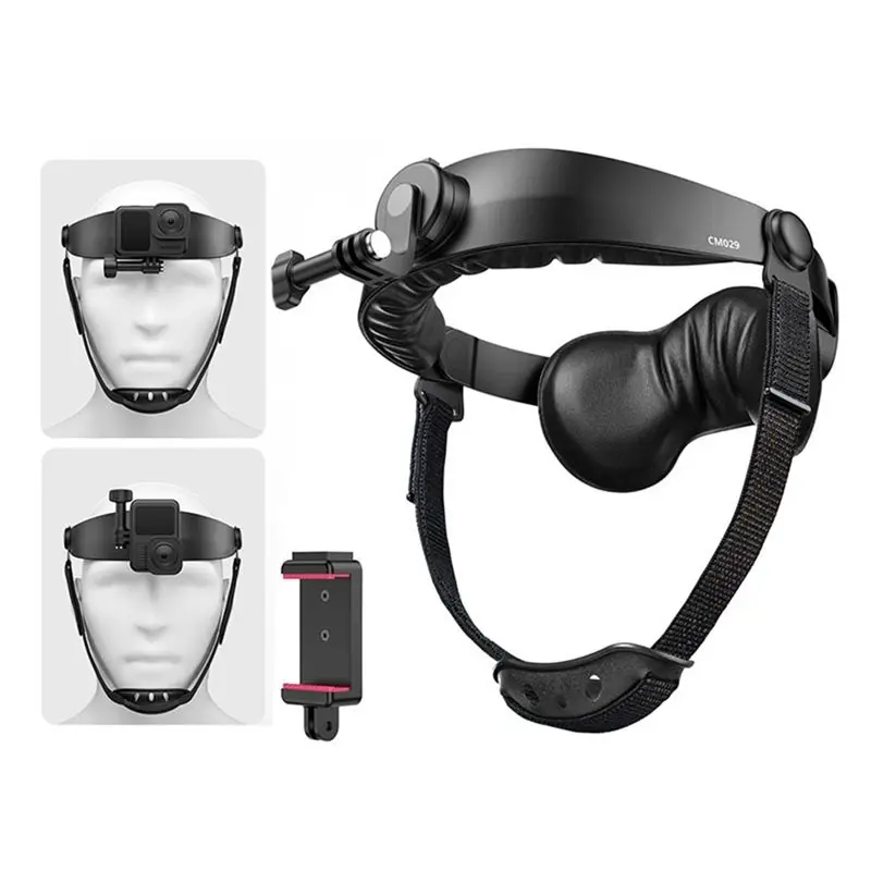 N75R-CM029 01 For DJI And Gopro Compatible Head Strap Mount-For Action Cameras And Smartphones-For Cycling And Hiking Adventures