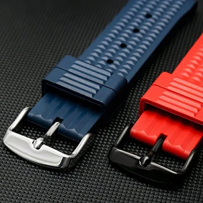 20mm 22mm Silicone Watch Strap Universal Soft Rubber Band Waterproof Sport Bracelet Women Men Wristband for Seiko for Omega Band