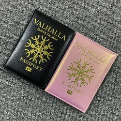 Vikings Valhalla Passport Cover porta passaporto mitologico portafoglio da viaggio per passaporti custodia porta passaporto da viaggio in pelle Pu