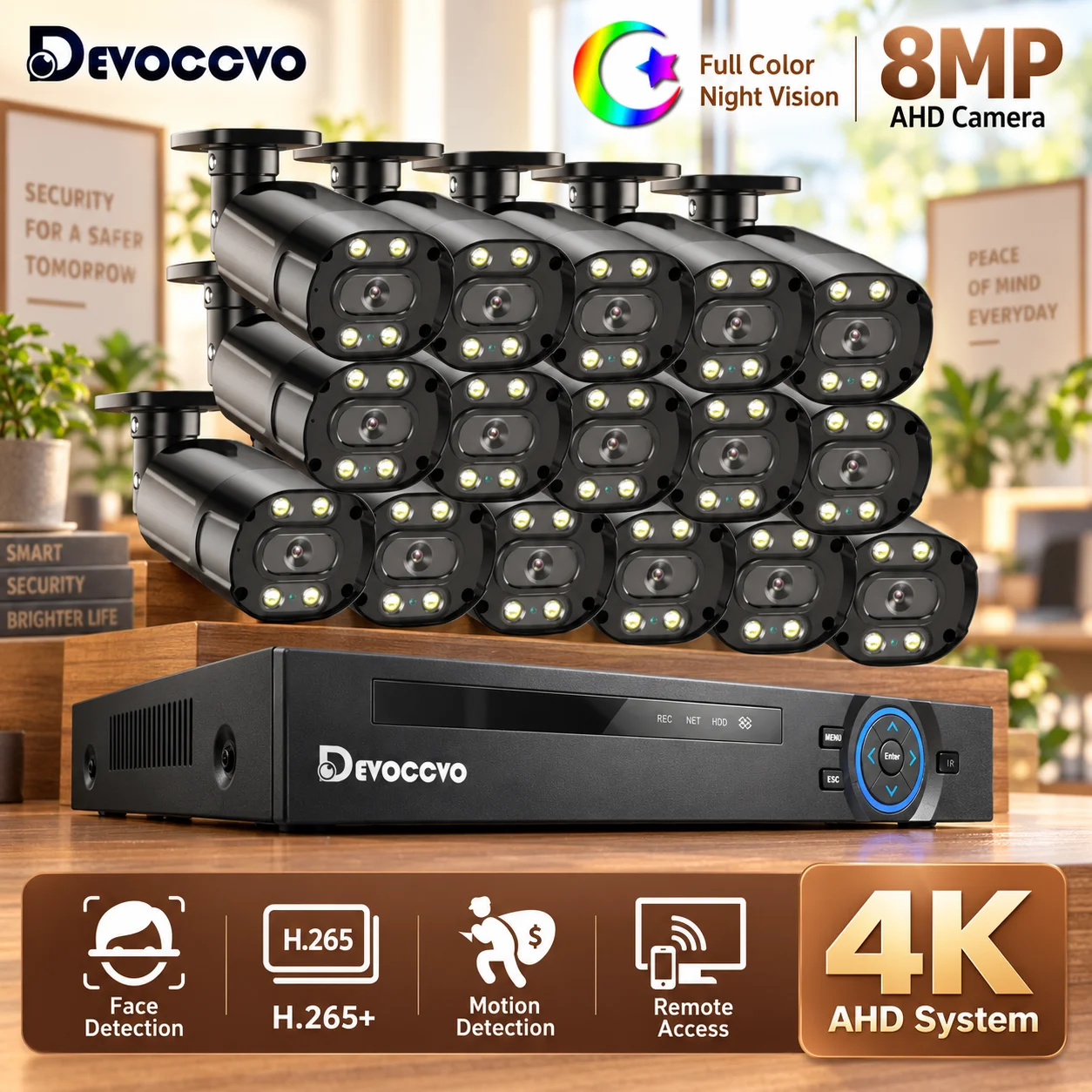 4K 16 Channel CCTV DVR Security Camera System Outdoor Waterproof 8MP AHD Bullet Camera Video Surveillance System Kit 16CH XMEYE